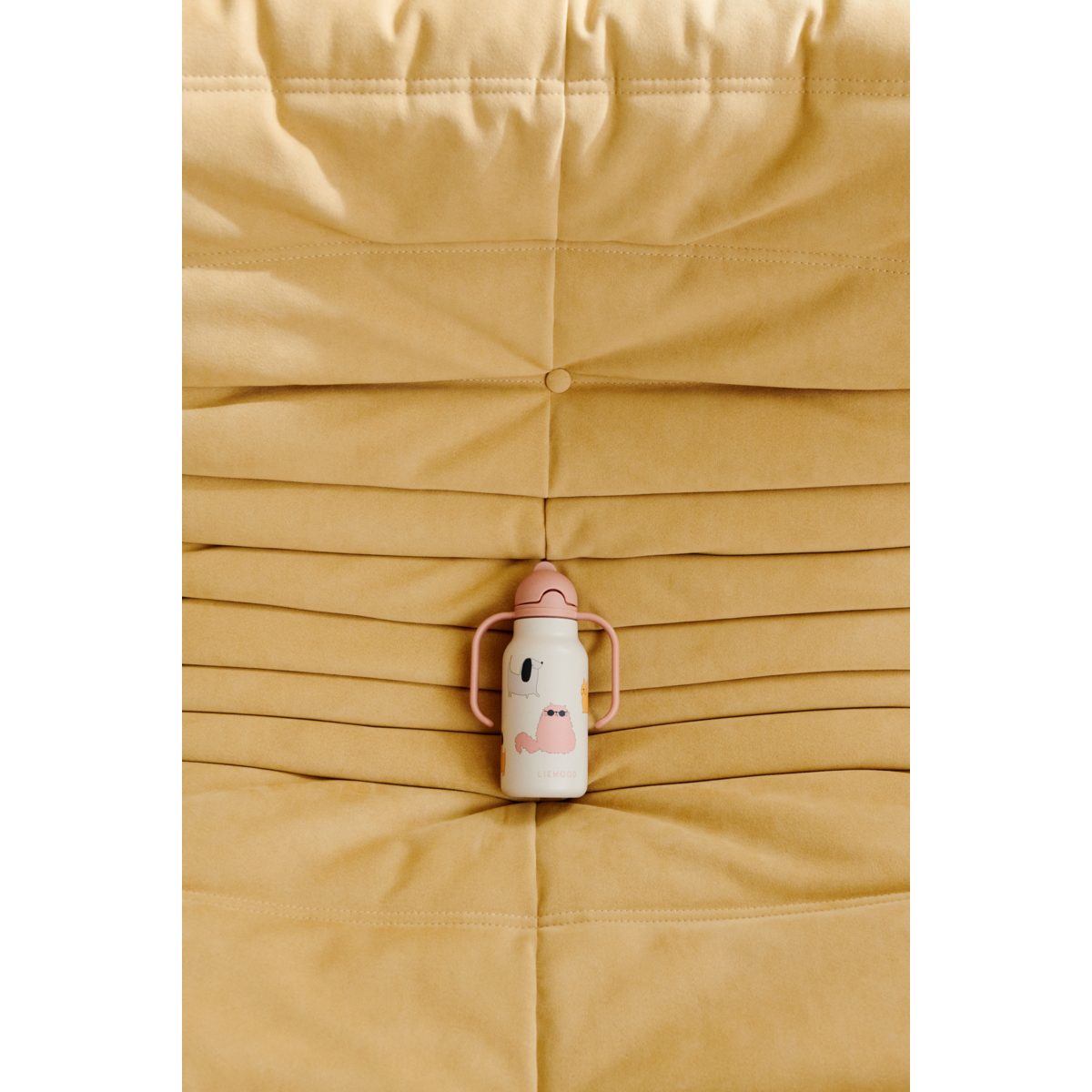 Liewood Kimmie Printed Bottle 250 Ml - Cats and Dogs / Sandy - WATER BOTTLE