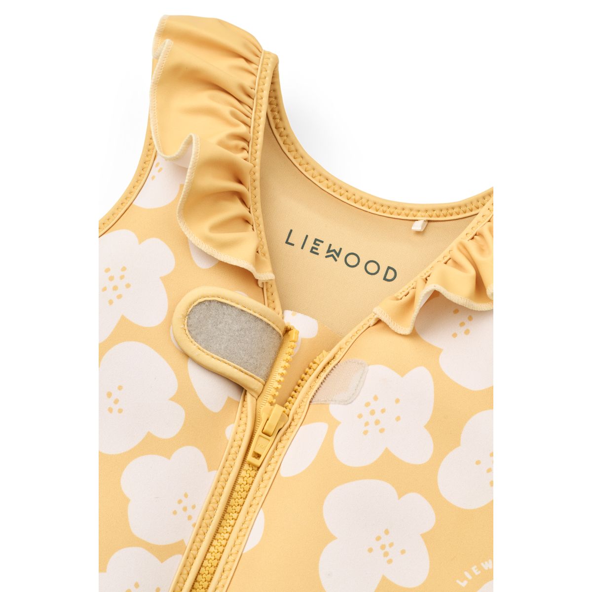 Liewood Dove Swim Vest with Frills - Flower / Lemon yellow - SWIM VEST