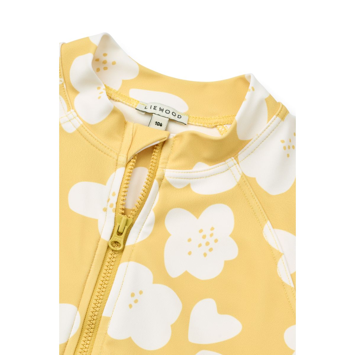 Liewood Max short-sleeved swim jumpsuit - Flower / Lemon yellow - SWIMSUIT