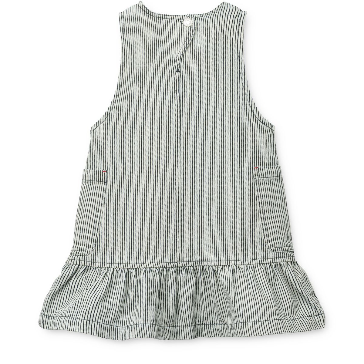Liewood Angelica Striped Denim Frill Dress - Classic navy / Creme de la creme - DRESS