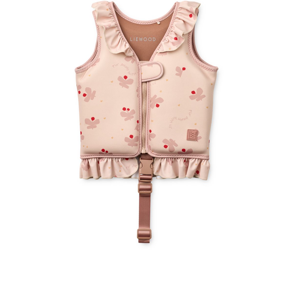Liewood Dove Swim Vest with Frills - Butterfly / Apple blossom - SWIM VEST