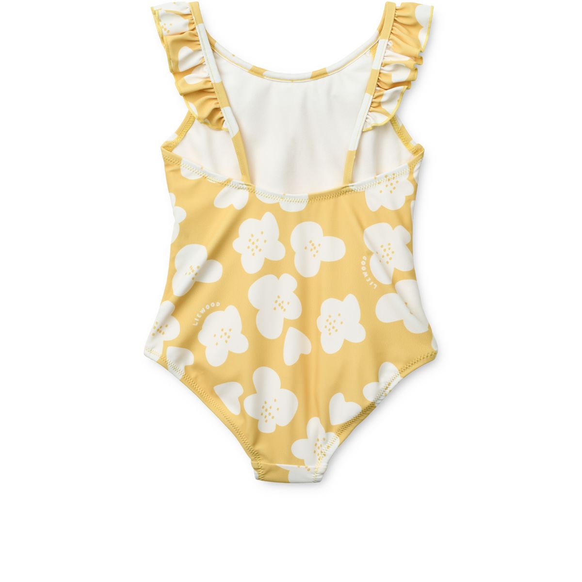 Liewood Kallie printed ruffle swimsuit - Flower / Lemon yellow - SWIMSUIT