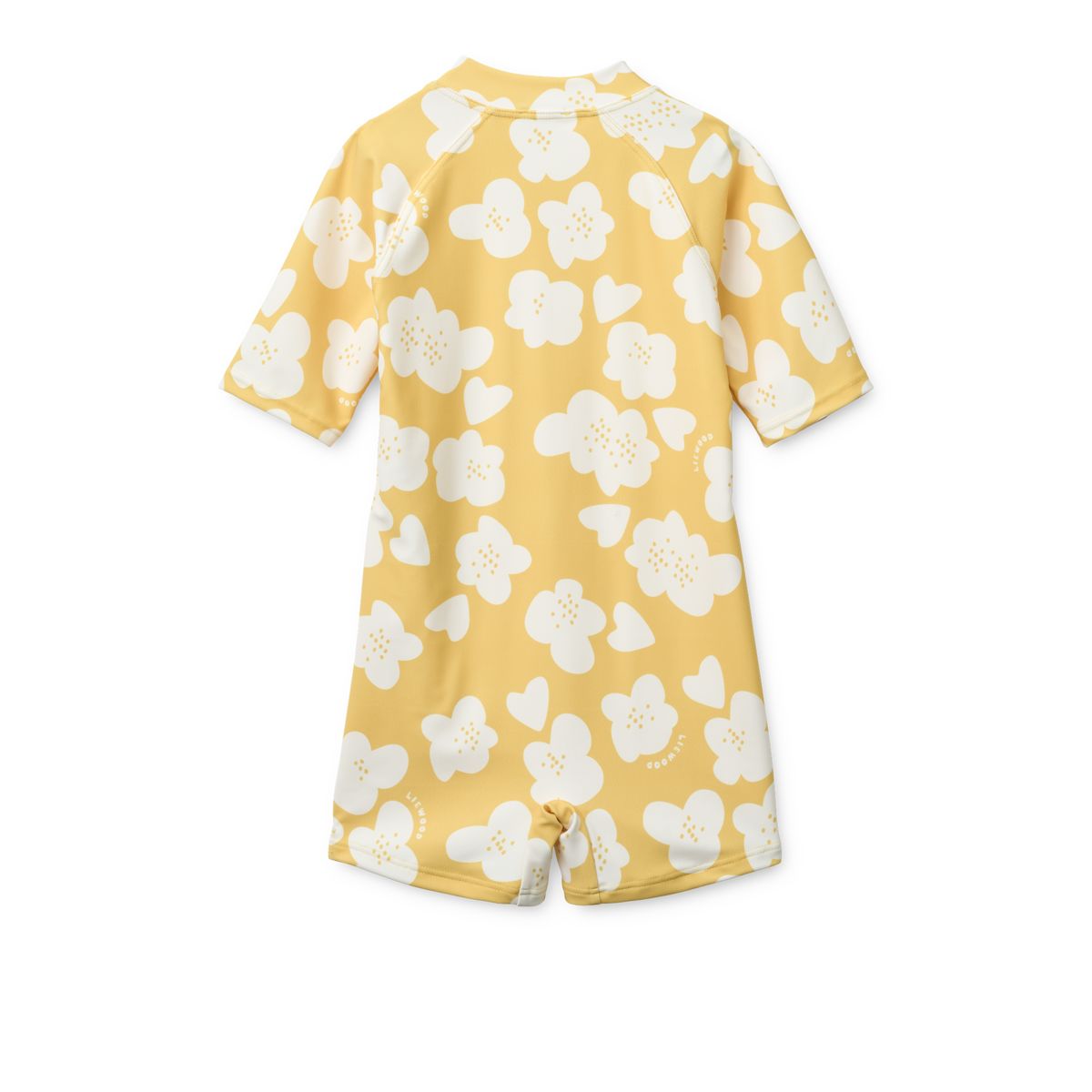 Liewood Max short-sleeved swim jumpsuit - Flower / Lemon yellow - SWIMSUIT