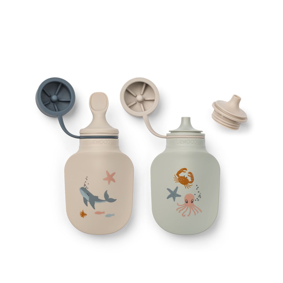 Liewood Lizzie Smoothie Bottle 2-pack - Sea creature / Sandy - SMOOTHIE BOTTLE
