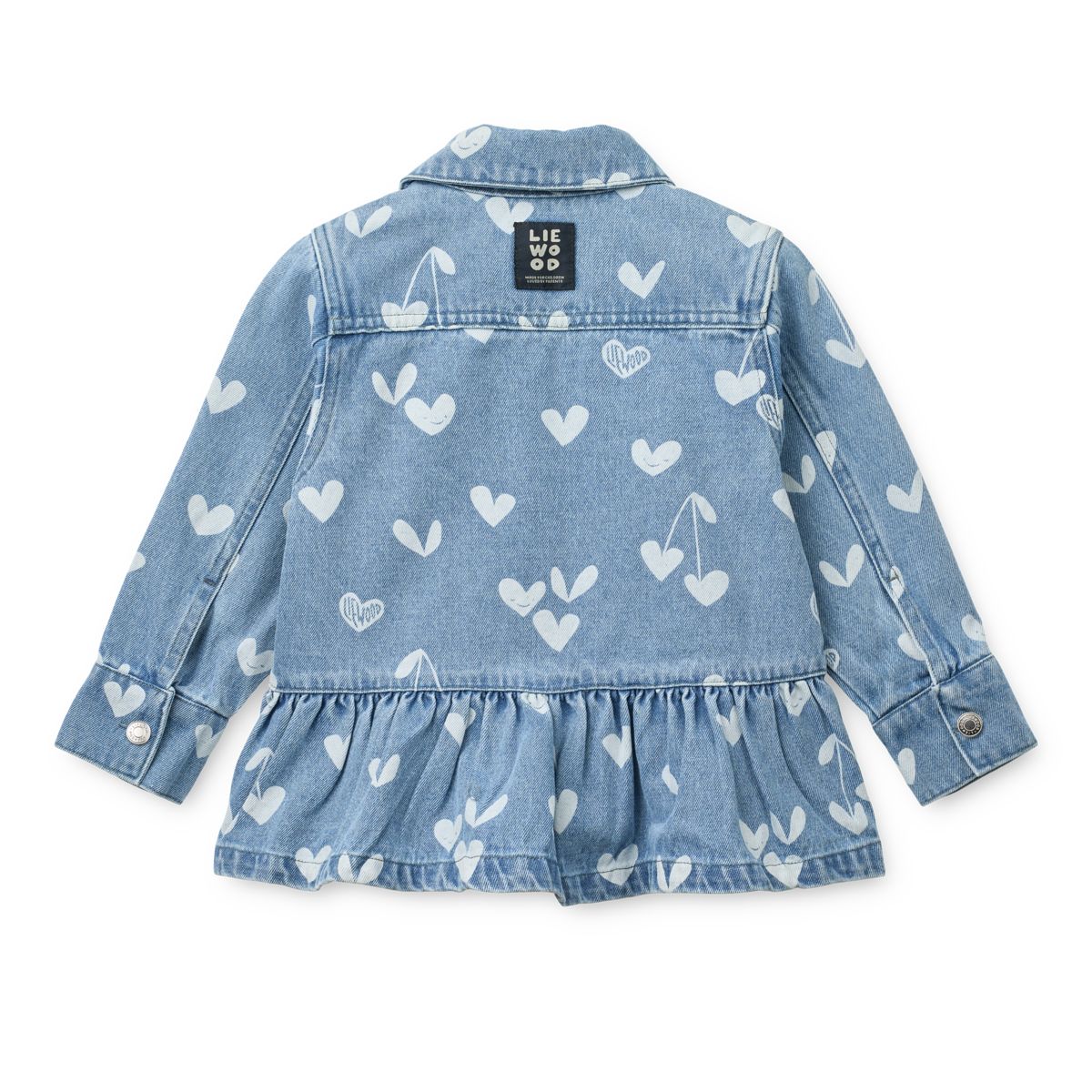 Liewood Kenza Printed Denim Overshirt - Sweethearts / light blue denim - OVERSHIRT