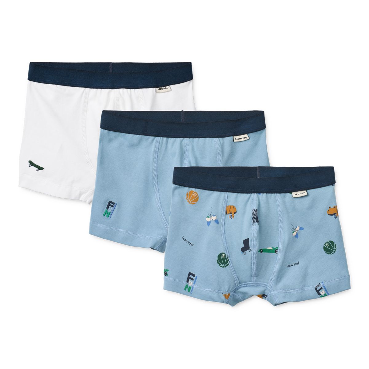 Marvin Boxers 3-Pack - Fun / Crisp white / beach blue / mix