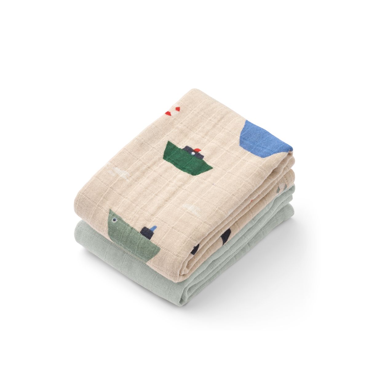 Liewood LEWIS Muslin Cloth 2-Pack - Sailing / Dove blue mix - MUSLIN CLOTH