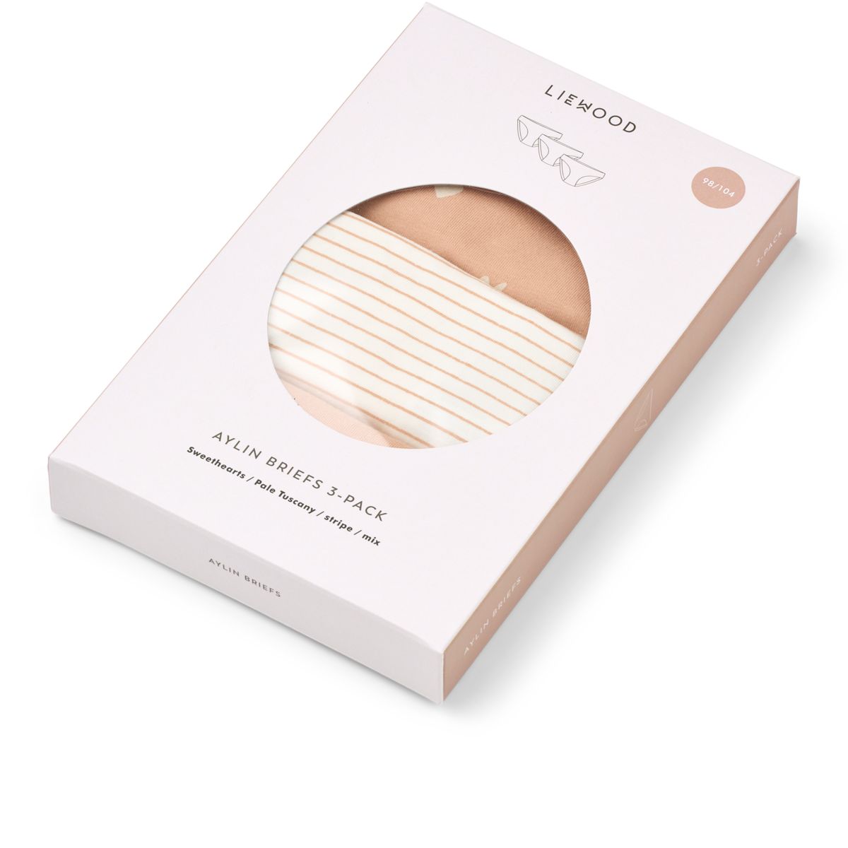 Aylin Briefs 3-Pack - Sweethearts / Pale tuscany / stripe / heart / mix