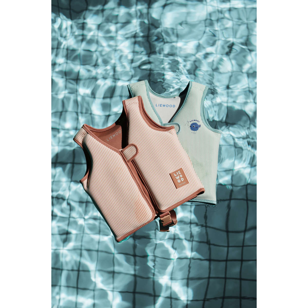 Liewood Dove Seersucker Swim Vest - Y/D stripe Pale tuscany / Creme de la creme - SWIM VEST