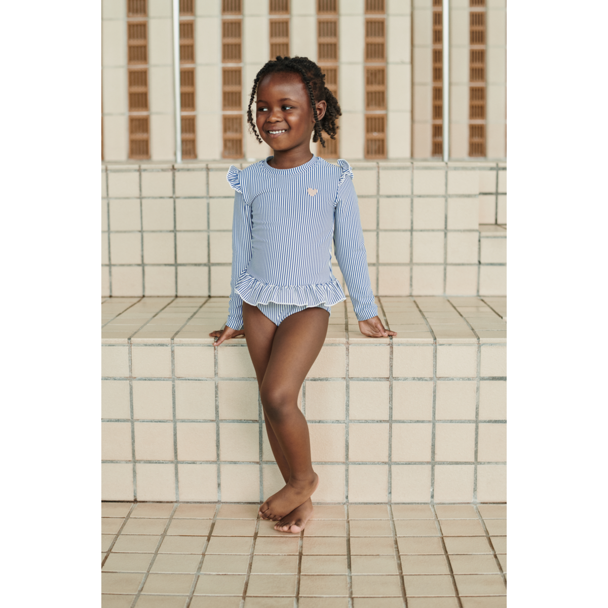 Liewood Sille Seersucker Swimsuit - Riverside / Creme de la creme - SWIMSUIT