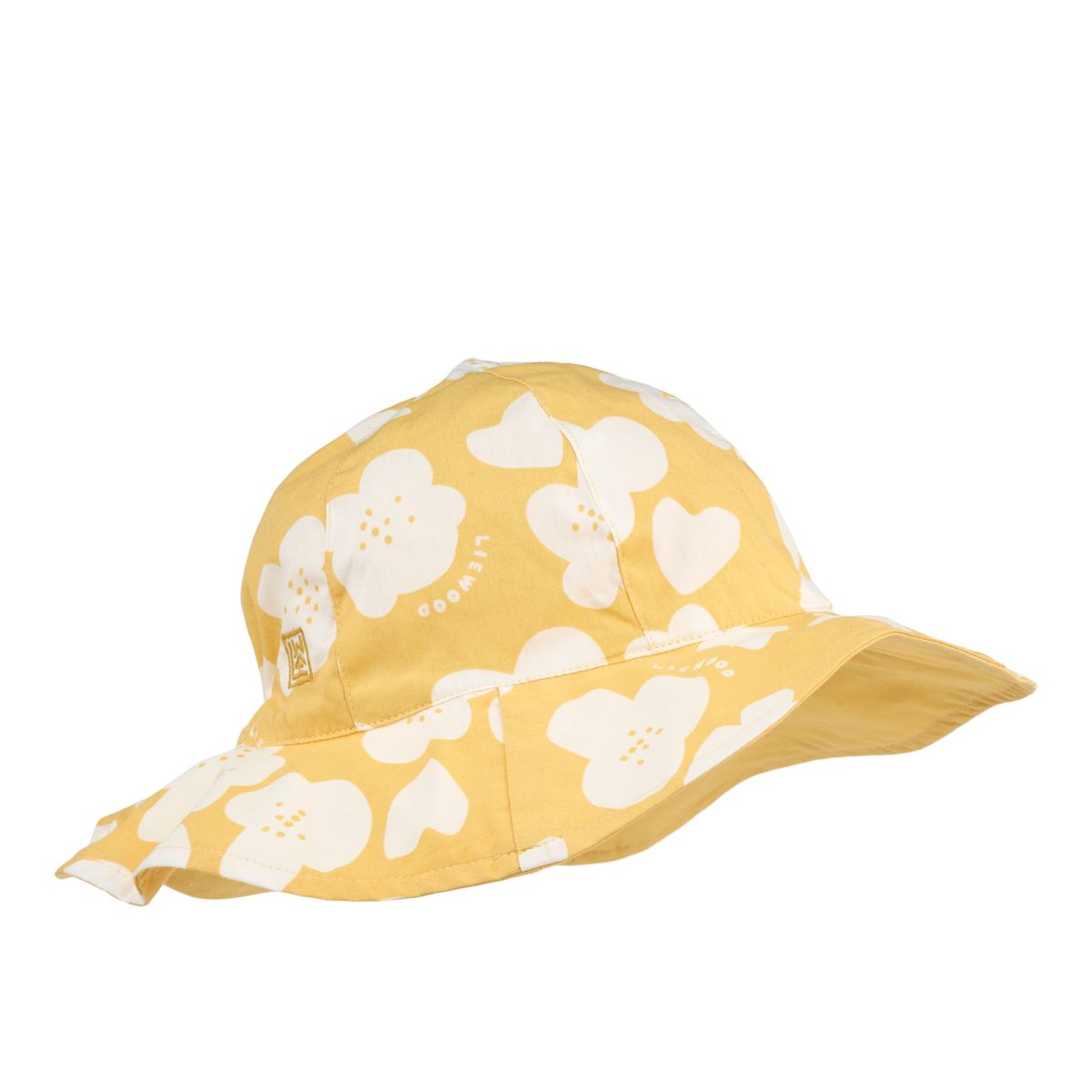 Amelia Reversible Sun Hat - Flower / Lemon yellow