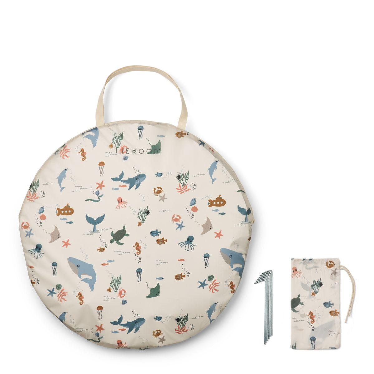 Liewood Everett Pop Up Tent with Paddling Pool - Sea creature / Sandy - TENT