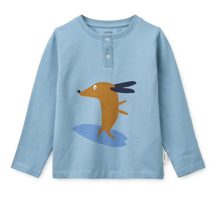 Liewood Wilhelm Printed Pyjamas Set - Dog / fun / beach blue / mix - PYJAMAS SET