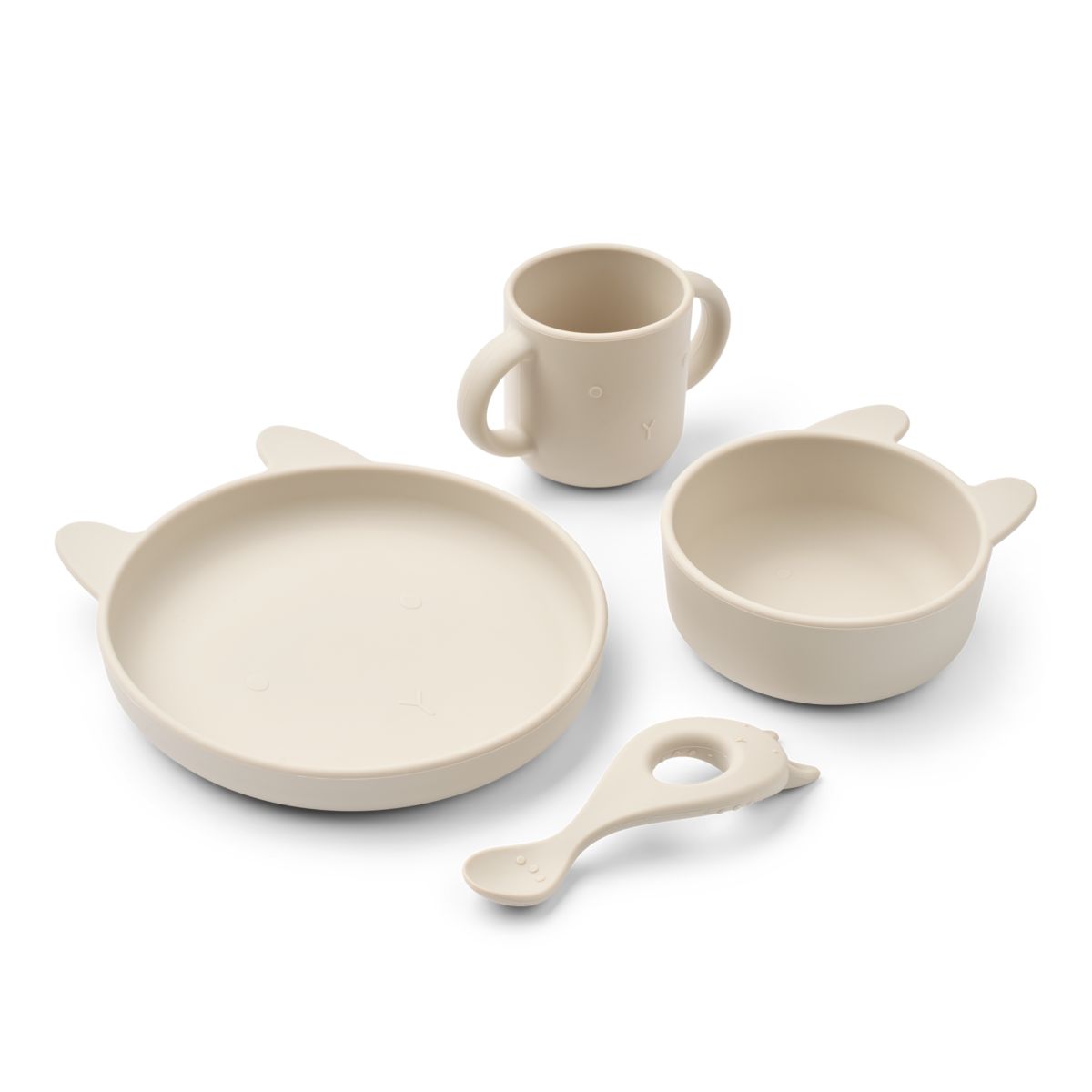 Liewood Vivi Silicone Tableware 4 Pack Baby - Rabbit sandy - TABLEWARE SET