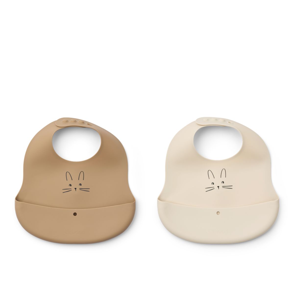 Liewood EMBER Printed Bib 2-pack - Rabbit Sandy / Oat - BIB