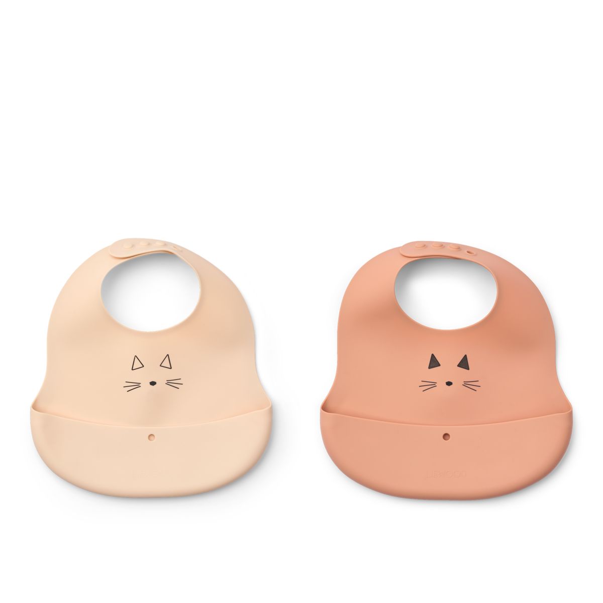 Liewood EMBER Printed Bib 2-pack - Cat Appleblossom / Tuscany rose - BIB