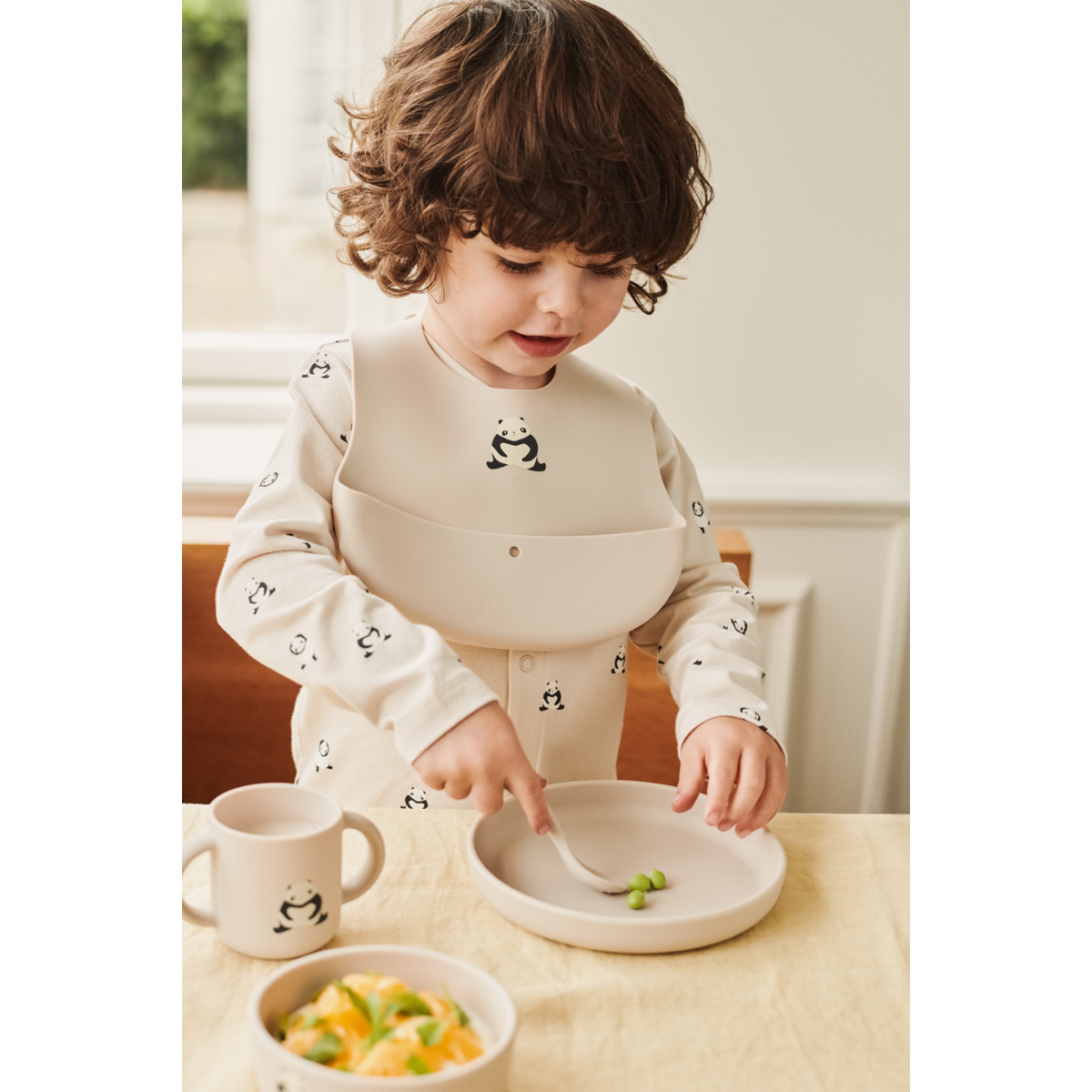 Liewood Vivi Silicone Tableware Set - Panda / Sandy - TABLEWARE SET