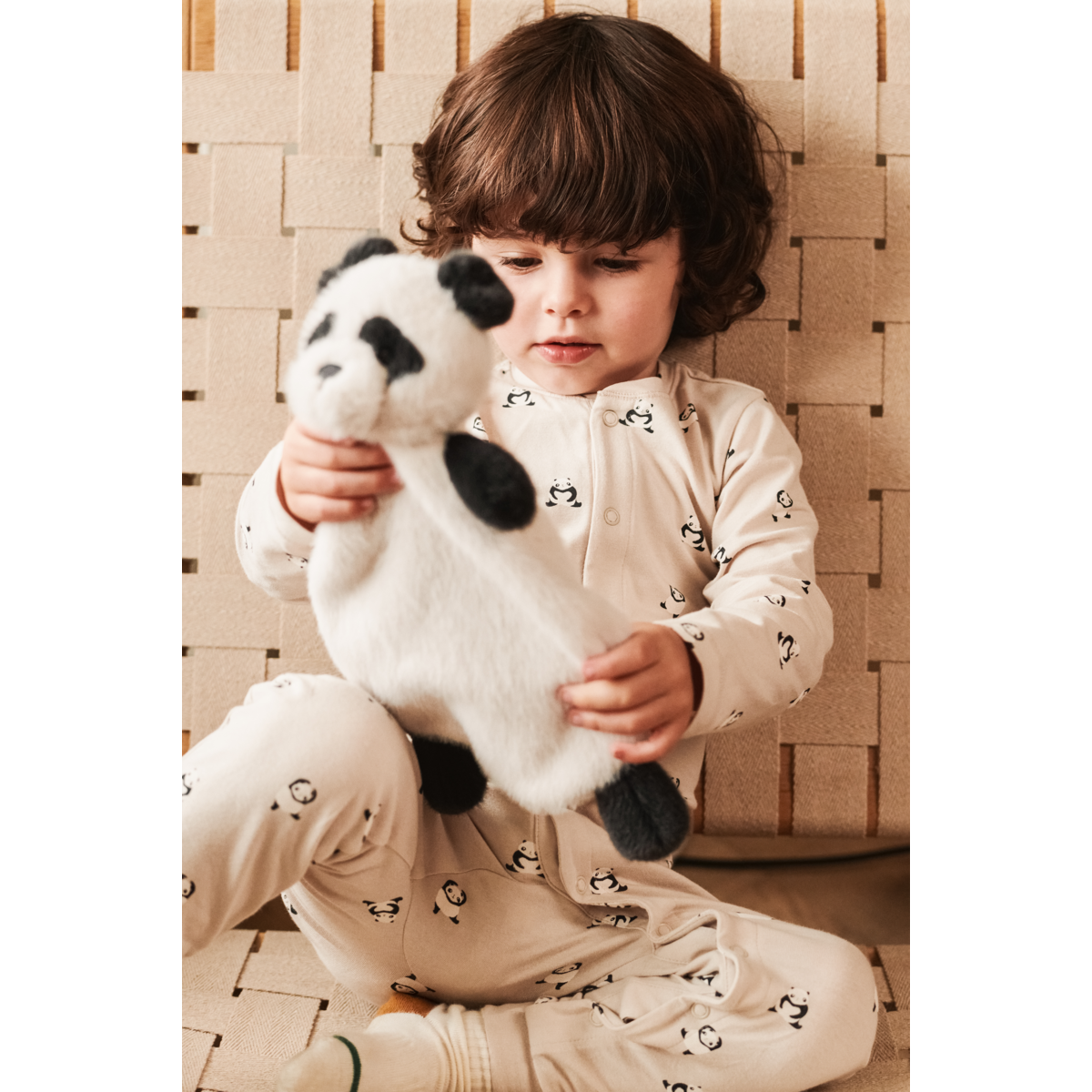 Liewood Roy Panda Cuddle Cloth - Sandy / Dark grey - CUDDLE CLOTH
