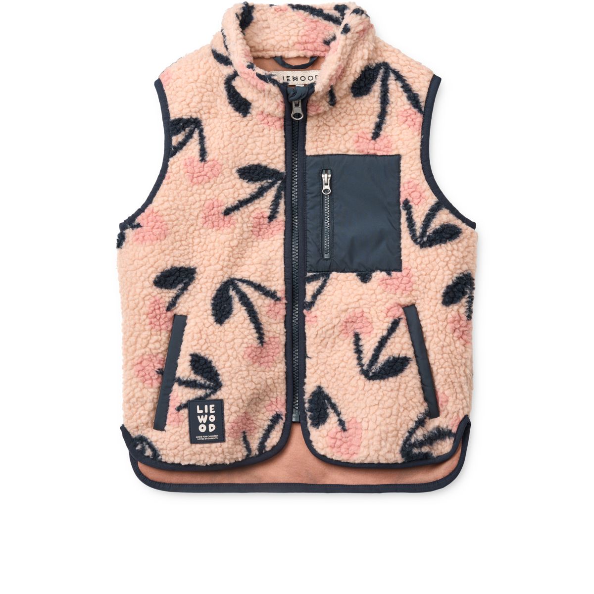 Vada Pile Vest - Mega Cherry heart / Rosey