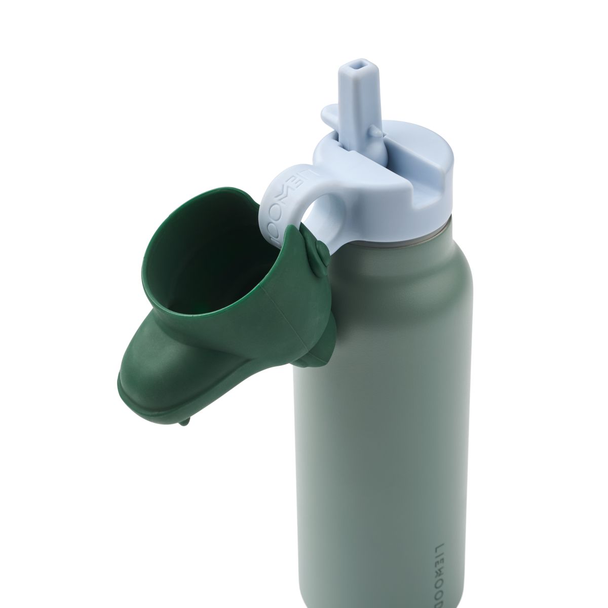 Liewood Falk Water Bottle with Crocodile Lid 350 ml - Peppermint / Garden green - WATER BOTTLE