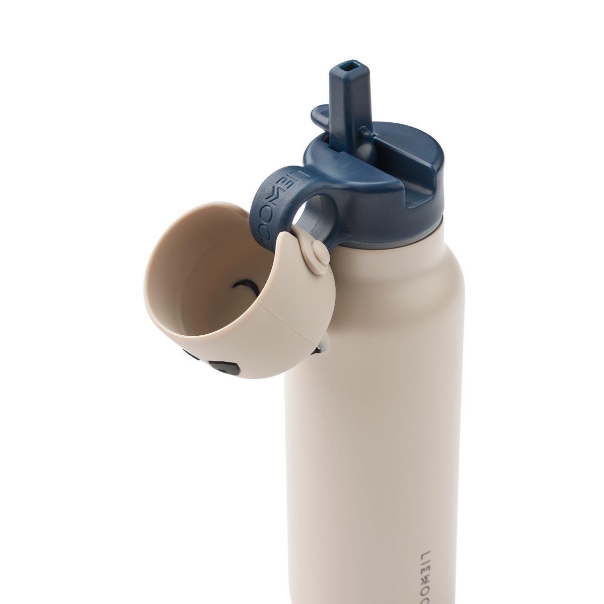 Liewood Falk Water Bottle with Panda Lid 350 ml - Sandy - WATER BOTTLE