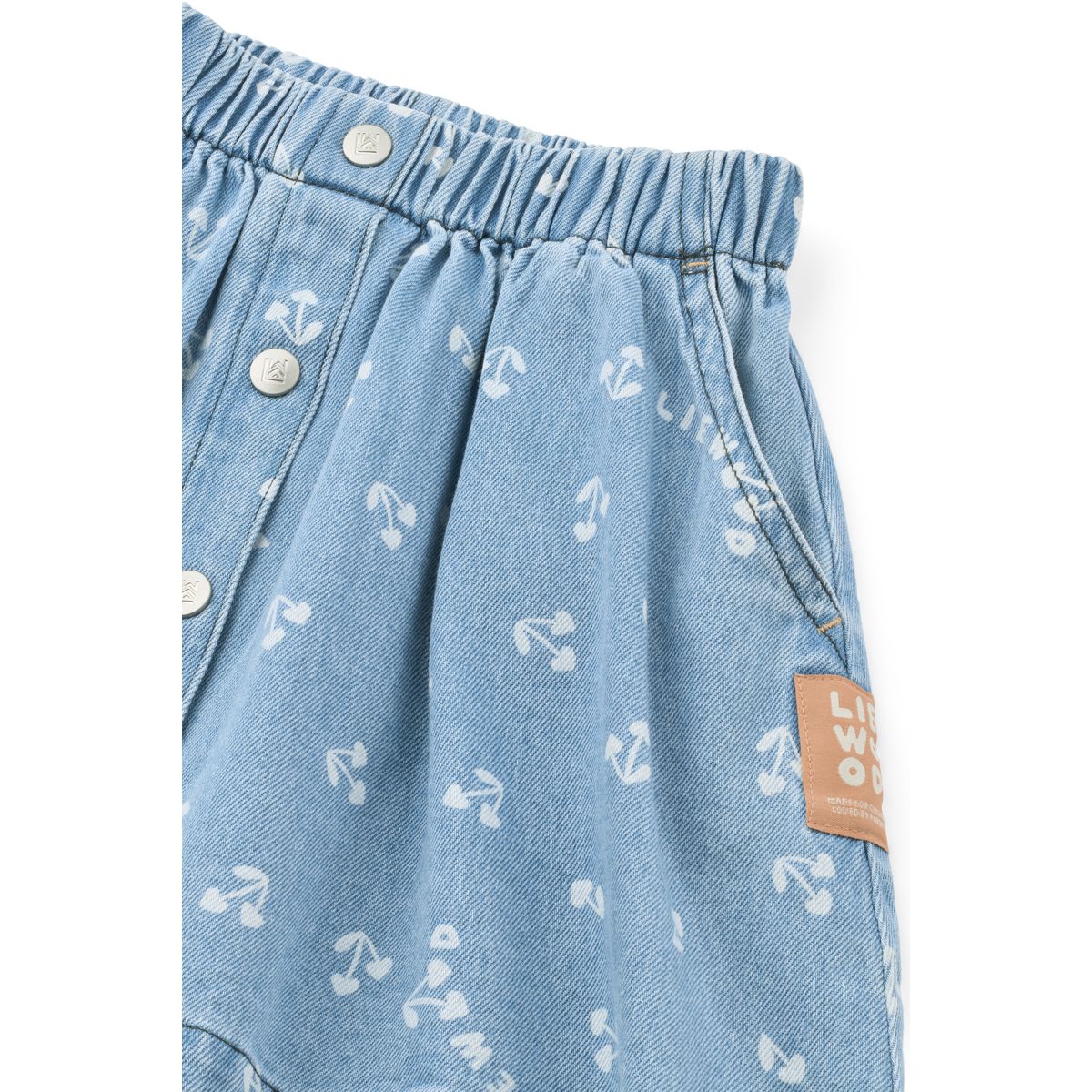 Liewood Rio Printed Light Denim Skirt - Cherry heart sandy / Denim - SKIRT