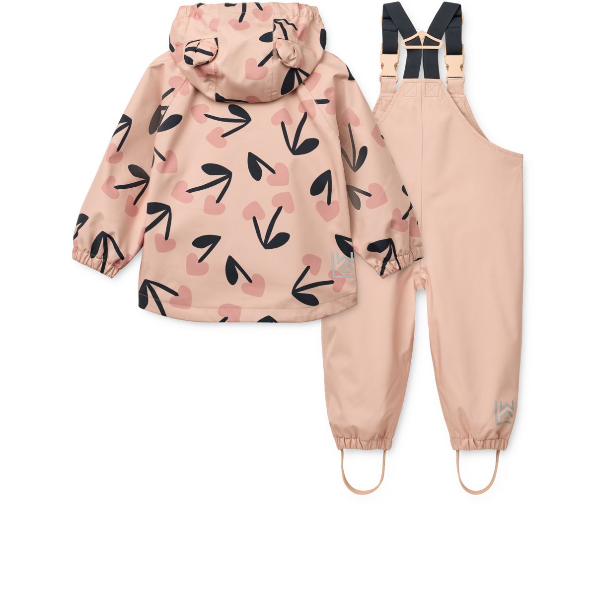 Liewood MANU Toddler Rainwear Set - mega cherry heart/ Rosey mix - SET