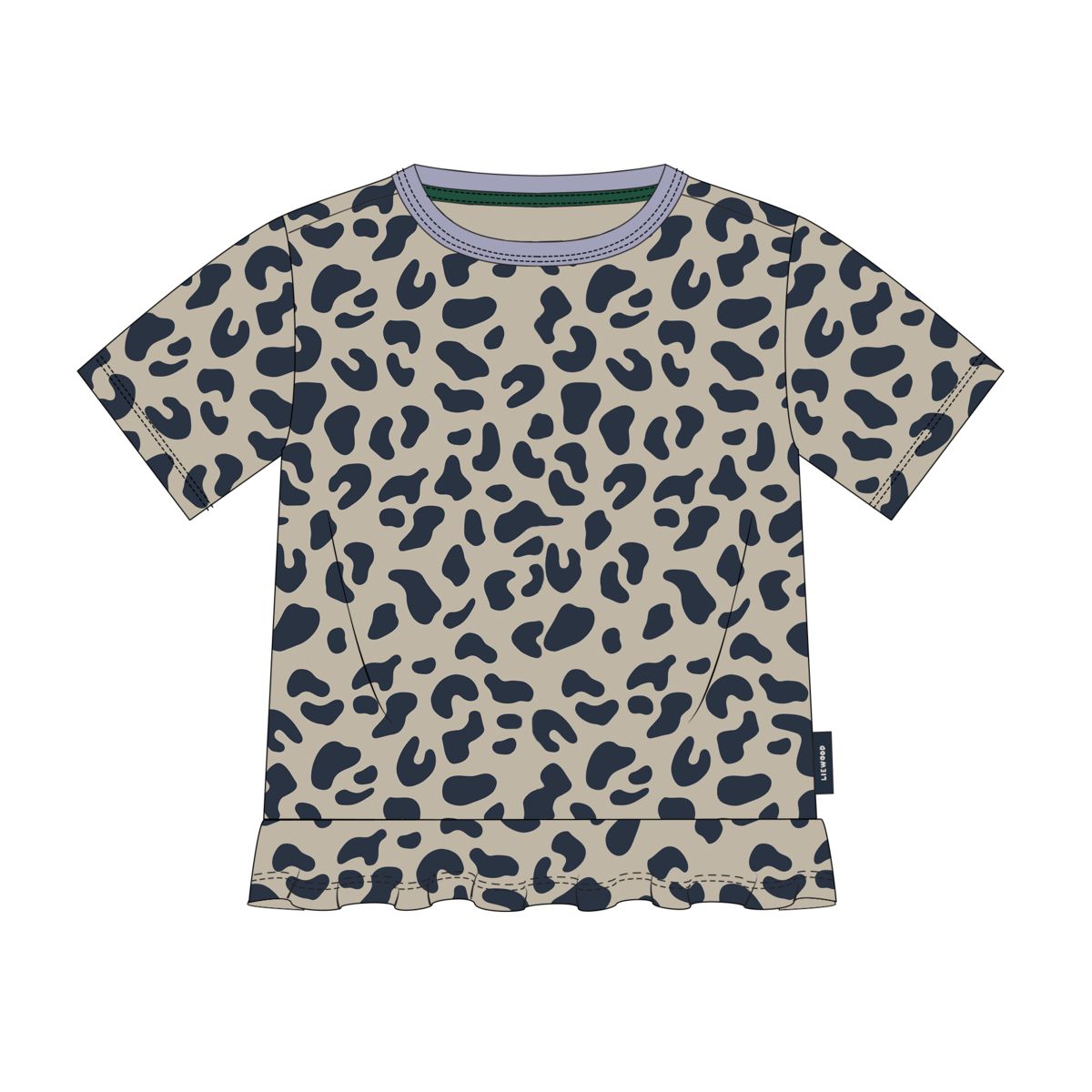 Liewood Kya Short-sleeve peplum T-shirt - Leo / Mist - TSHIRT