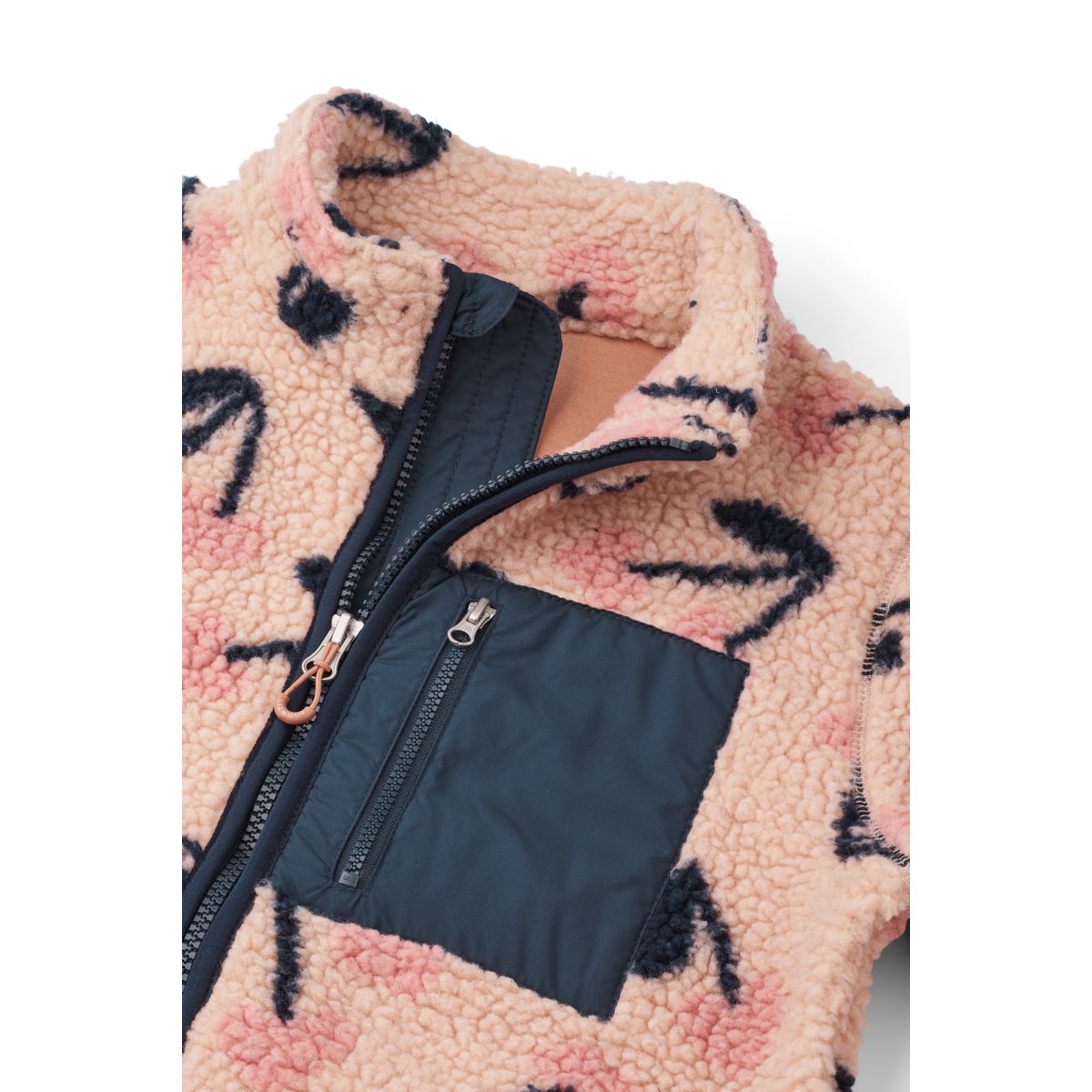 Liewood Nolan Pile Jacket - Mega Cherry heart / Rosey - JACKET