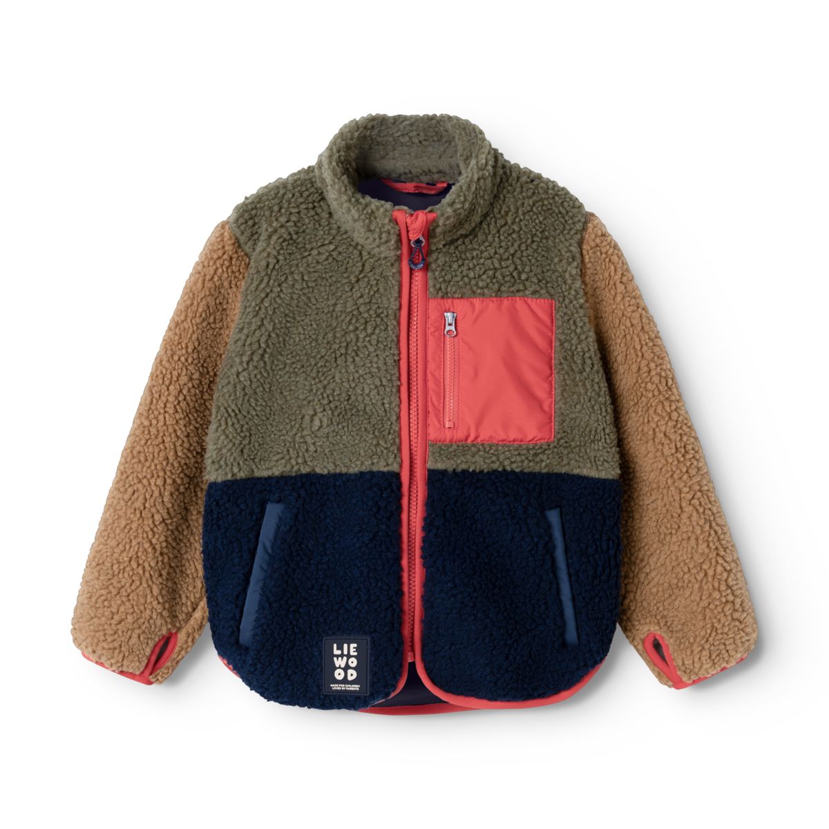 Veste à poils NOLAN - Army brown multi mix