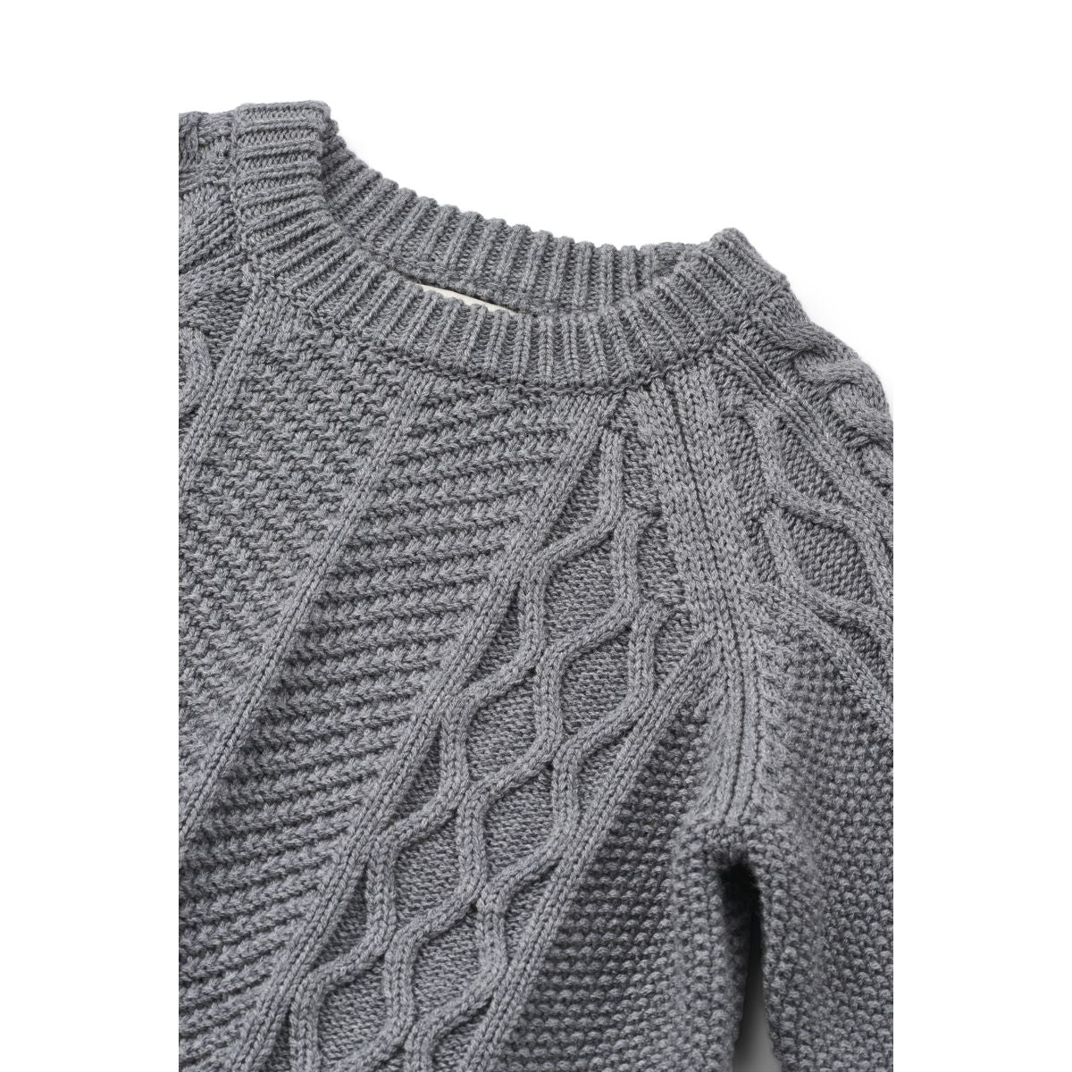 ARI Bomuldsstriktrøje - Grey melange