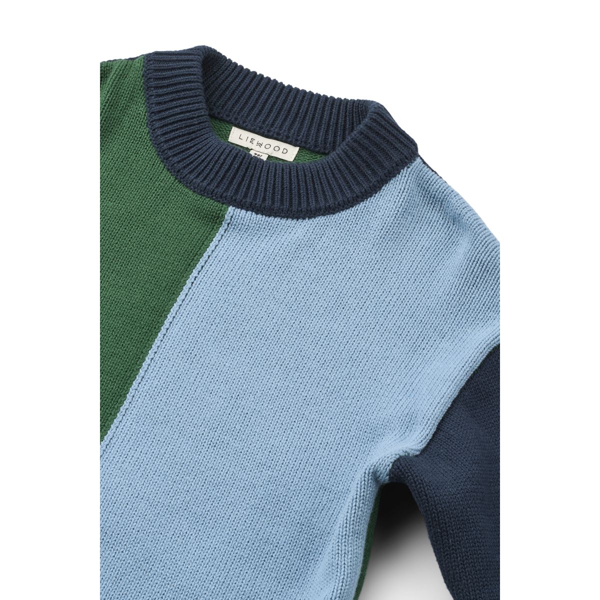 ORLANE Broderet Striktrøje - Beach blue multi mix