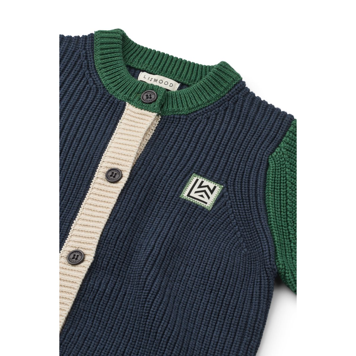 THEA Bomuldscardigan - Classic navy multi mix