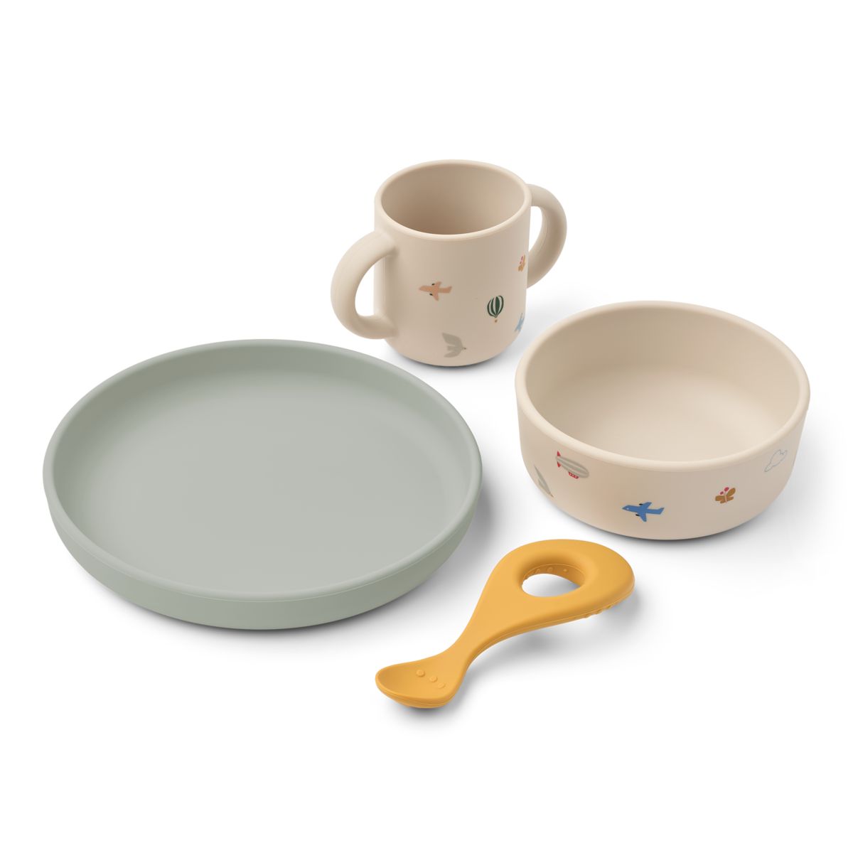 Liewood VIVI Silicone Tableware Set - Flying / Sandy - TABLEWARE SET