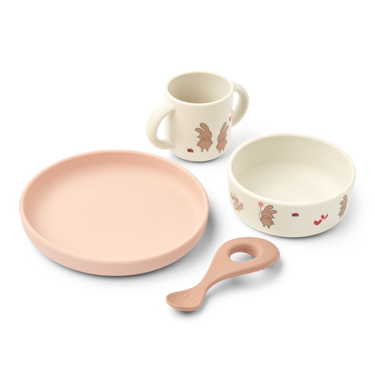 Liewood VIVI Silicone Tableware Set - Wild child / Rosey - TABLEWARE SET