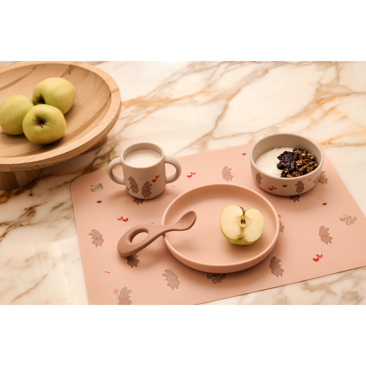 Liewood VIVI Silicone Tableware Set - Wild child / Rosey - TABLEWARE SET