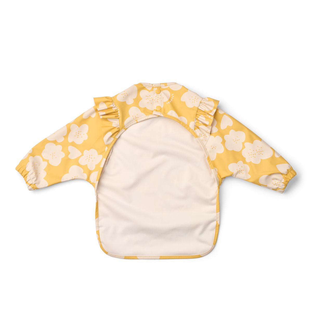 Liewood Merle Ruffle Cape Bib - Flower / Lemon yellow - CAPE BIB