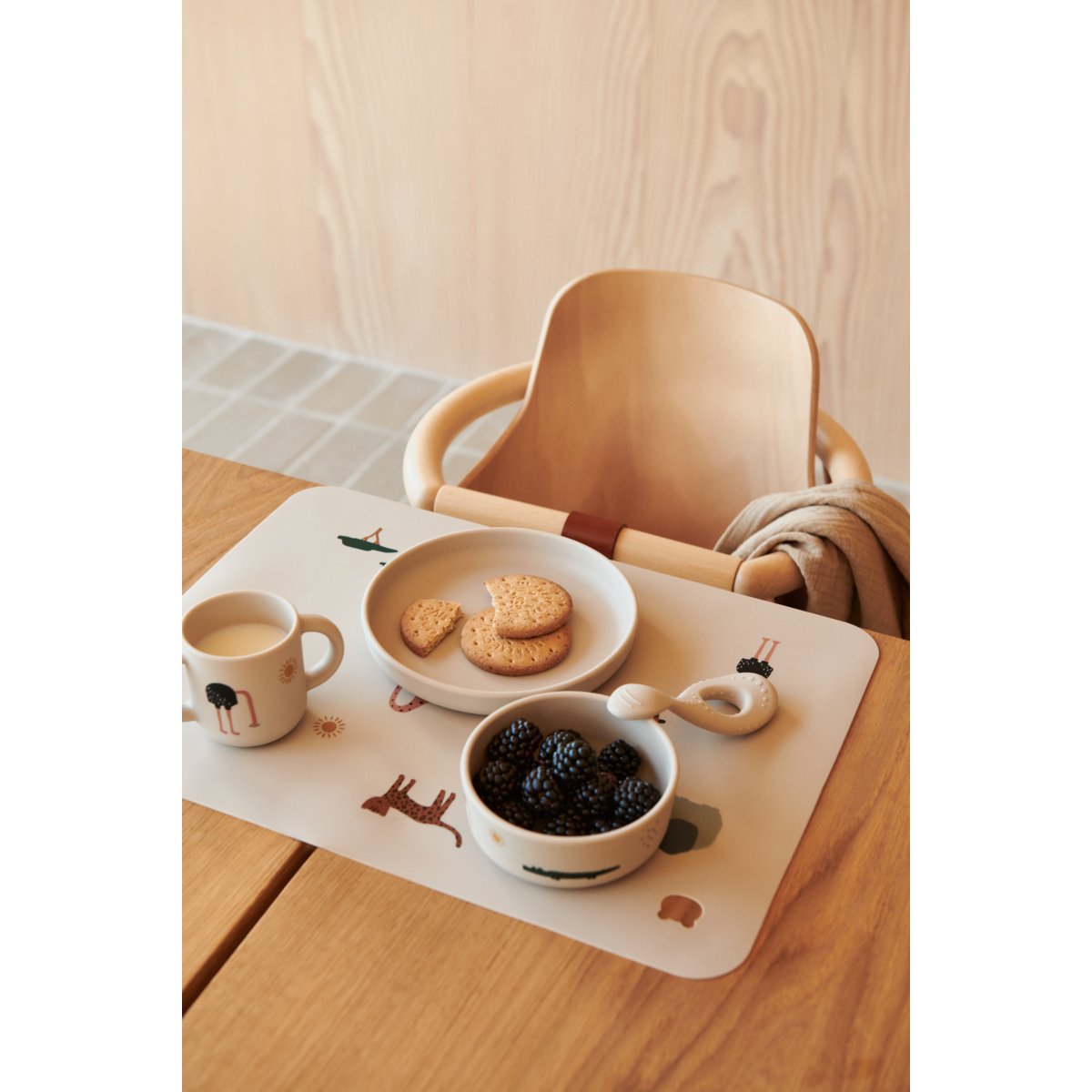 Liewood Vivi Silicone Tableware Set - Safari sandy mix - TABLEWARE SET