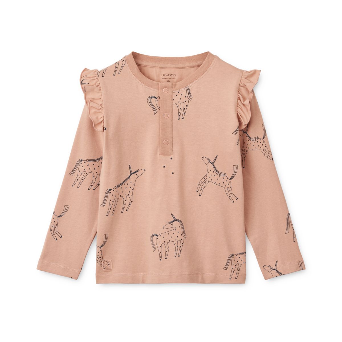 Wilhelm Printed Frill Pyjamas Set - Unicorn / Pale tuscany
