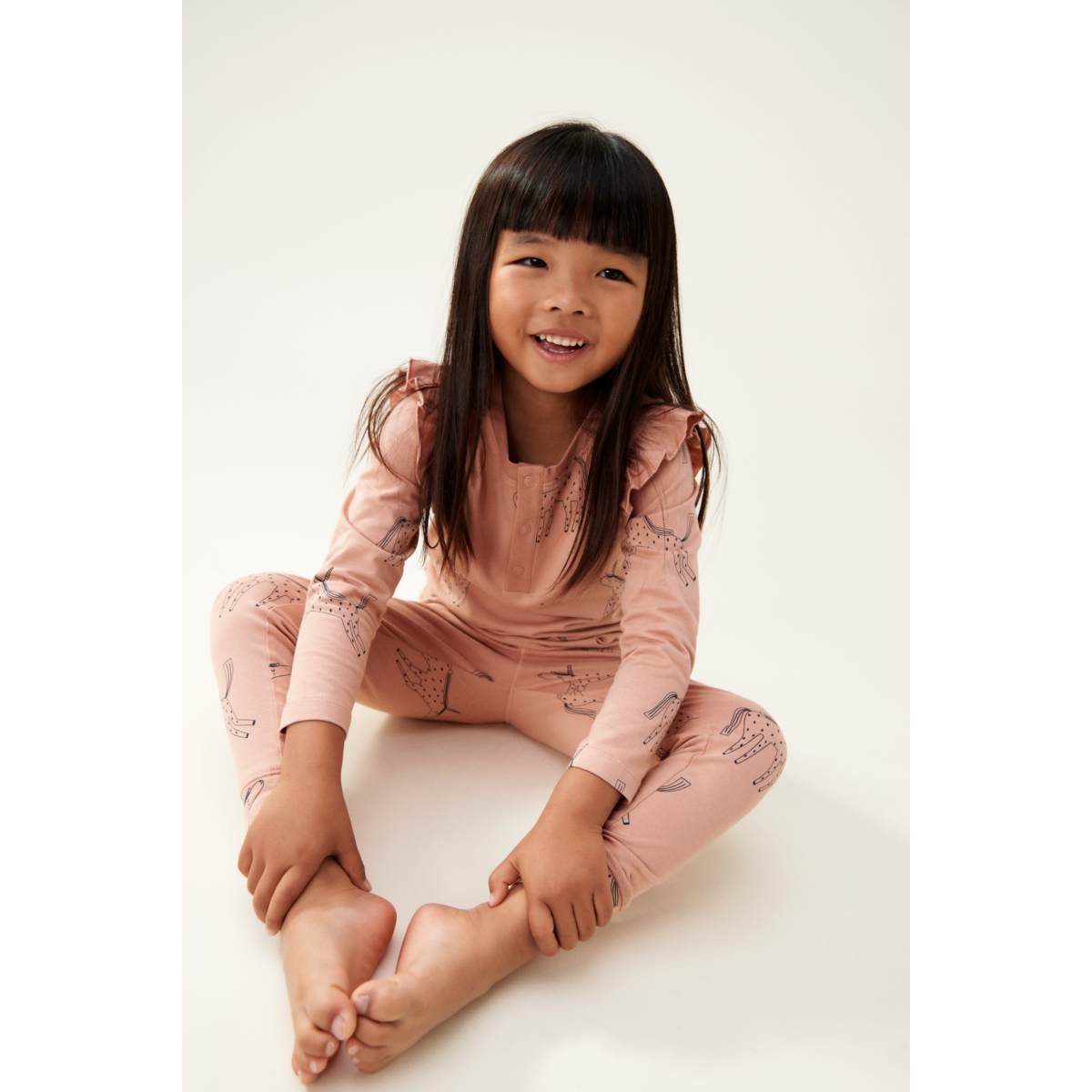 Liewood Wilhelm Printed Frill Pyjamas Set - Unicorn / Pale tuscany - PYJAMAS SET