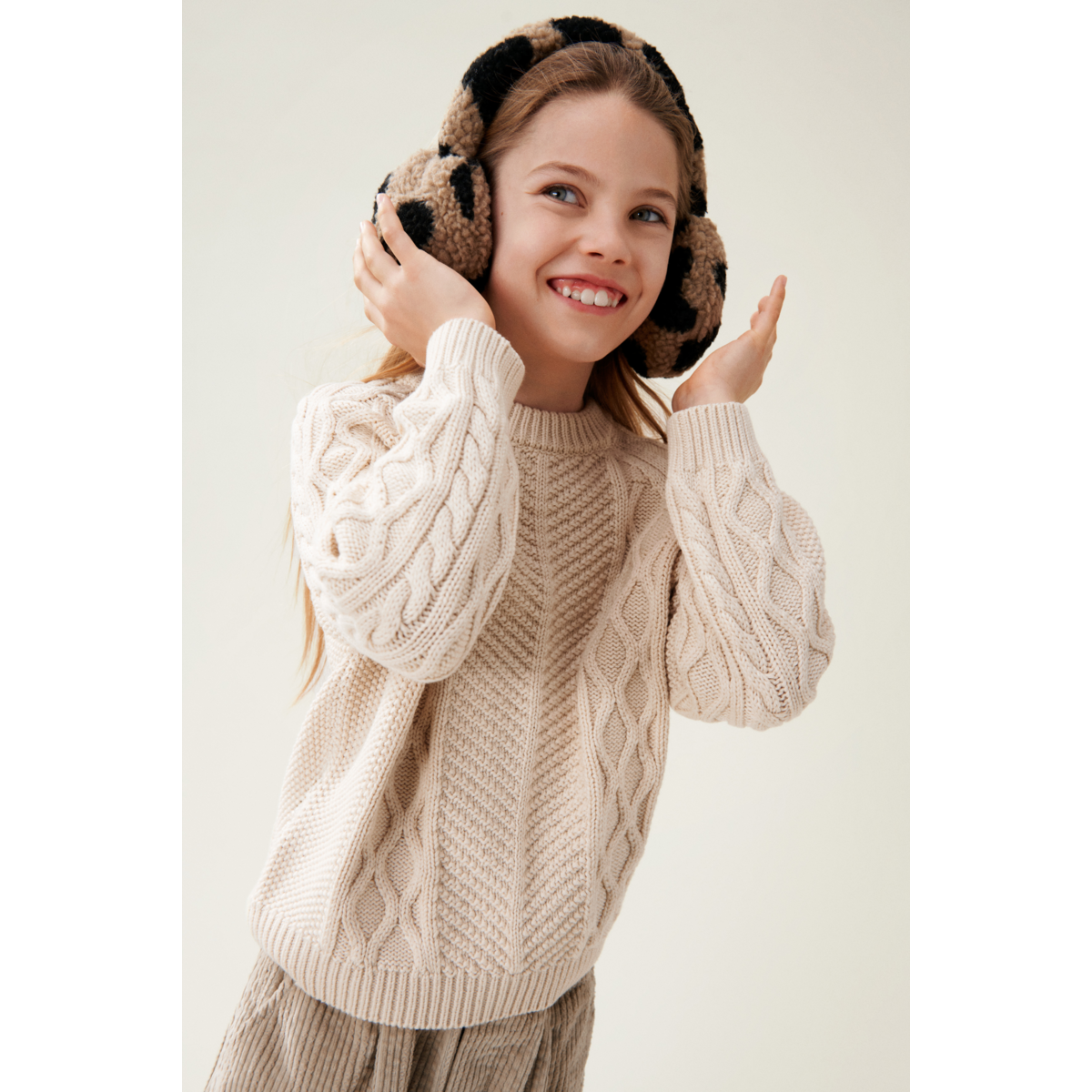 Liewood Albero pile ear warmers - Mega leo / oat mix - SCARF/NECK WARMER