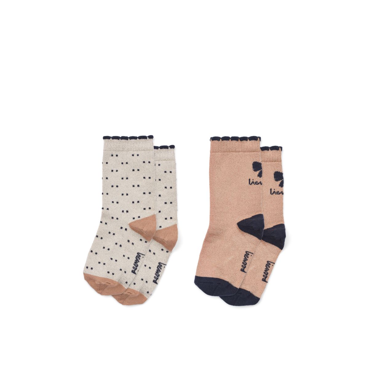 Liewood Azenore Socks 2-Pack - Bow Tuscany rose / Double dots mix - SOCKS/STOCKINGS