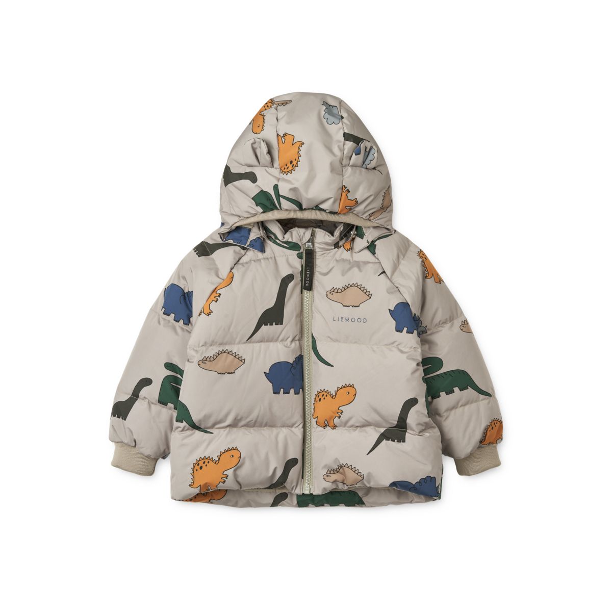 Polle Down Puffer Jacket Dinosaurs Mist LIEWOOD