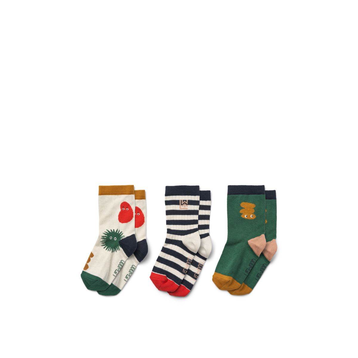 Liewood Silas Socks 3-Pack - The Liewood gang / Sandy mix - SOCKS/STOCKINGS