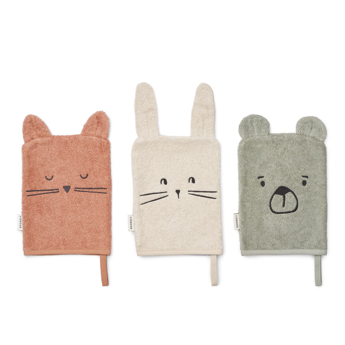 Liewood Sylvester Washcloth 3-Pack - Dove blue mix - TOWEL / WASHCLOTH