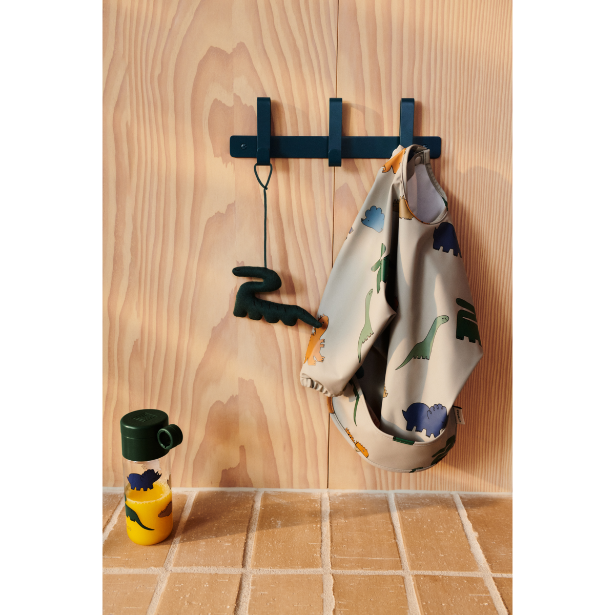 Liewood Merle Printed Cape Bib - Dinosaurs / Mist - CAPE BIB