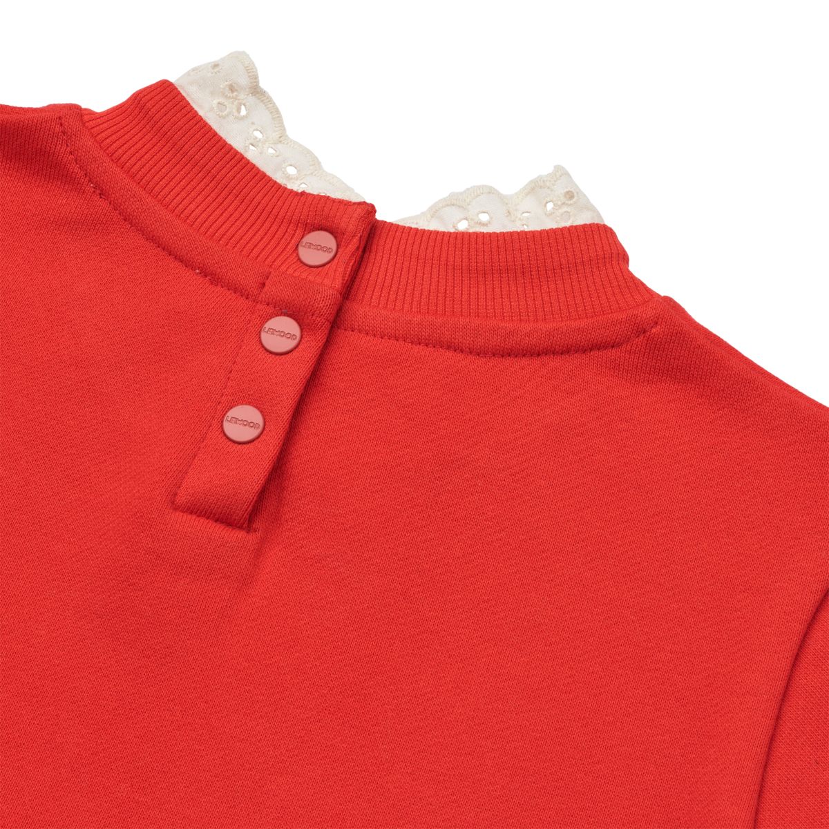 Liewood Rakel sweatshirt with lace - Holiday bow dark red / Apple red - SWEATSHIRT
