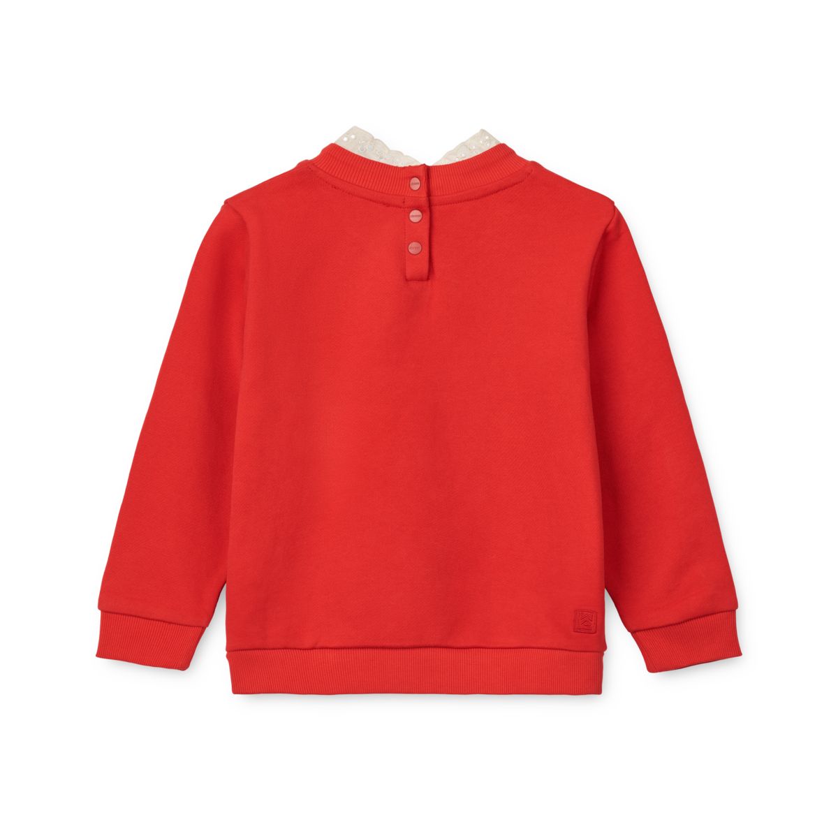 Liewood Rakel sweatshirt with lace - Holiday bow dark red / Apple red - SWEATSHIRT