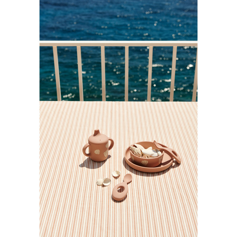 Liewood Ryle printed baby tableware set - Shell / Pale tuscany - TABLEWARE SET
