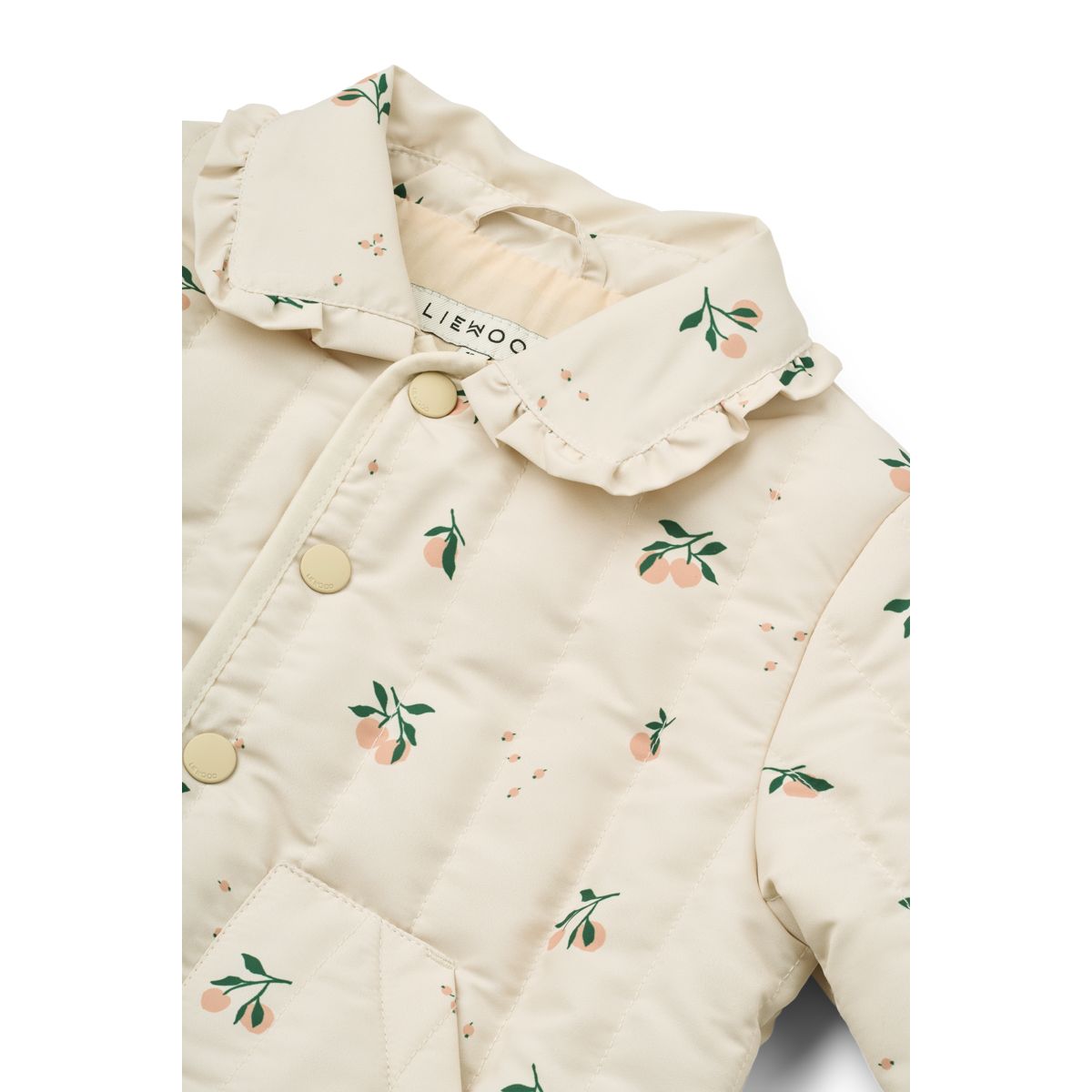 Liewood Bea Quilted Jacket With Frill Collar - Peach / Sea shell - JACKET